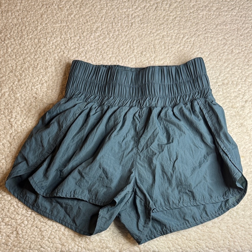 Kimberly C Blue High-Waisted Women's Athletic Shorts